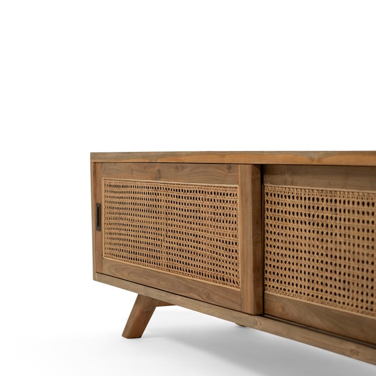 Teak & Rattan Entertainment Unit