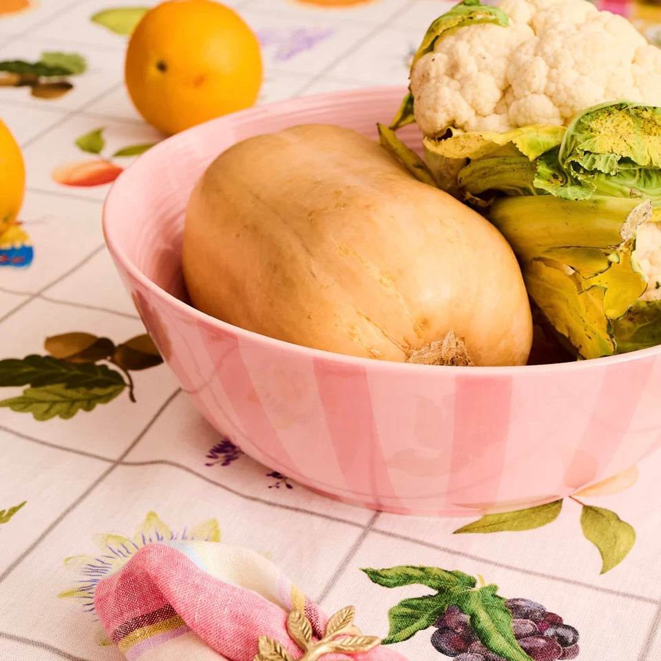 PINK STRIPE SALAD BOWL