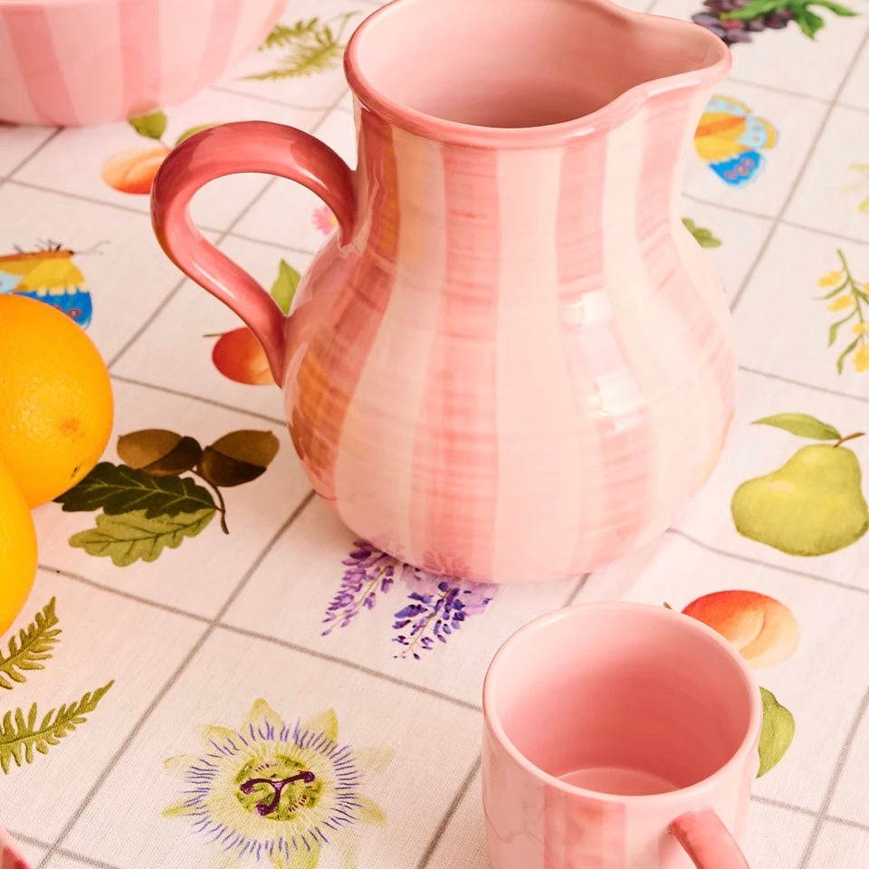 PINK STRIPE WATER JUG