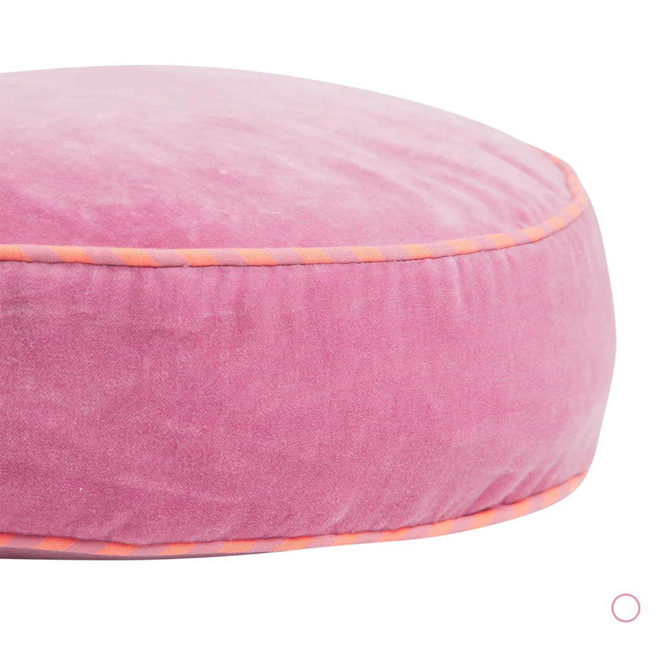 CASTILO ROUND VELVET CUSHION - ROSEWATER
