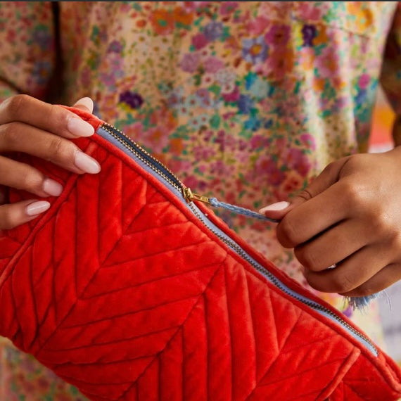 LIFE UNHURRIED VELVET TOILETRY BAG-KIP & CO