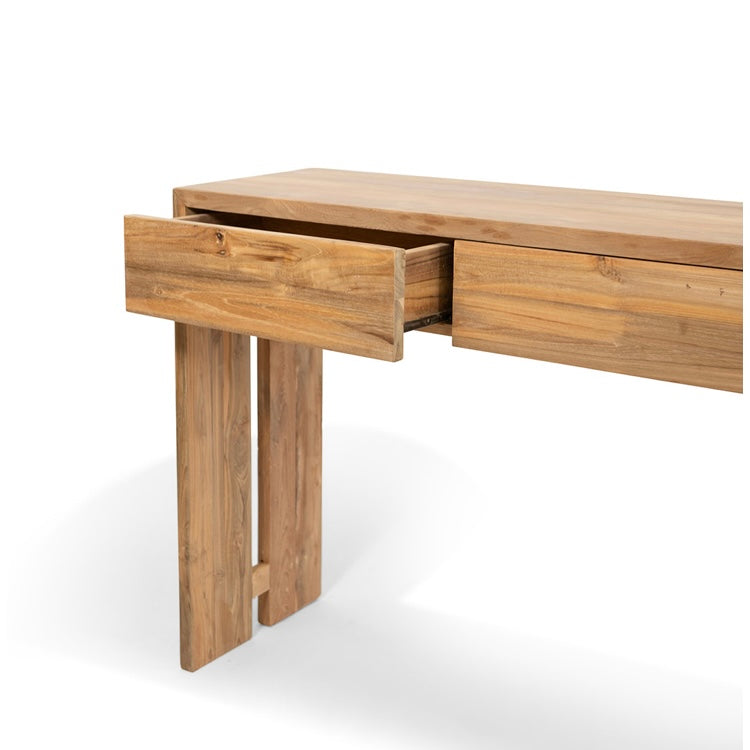 Recycled Teak 3 Drawer Console