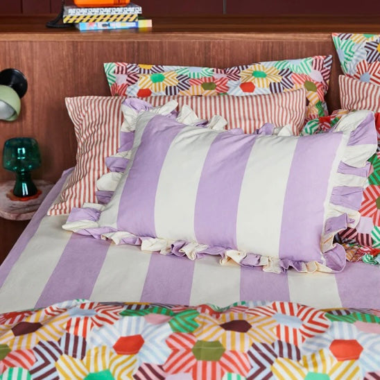 BRUNO FRILL CUSHION-SAGE & CLARE