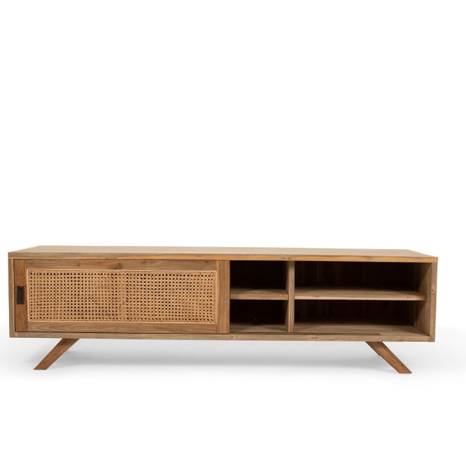 Teak & Rattan Entertainment Unit