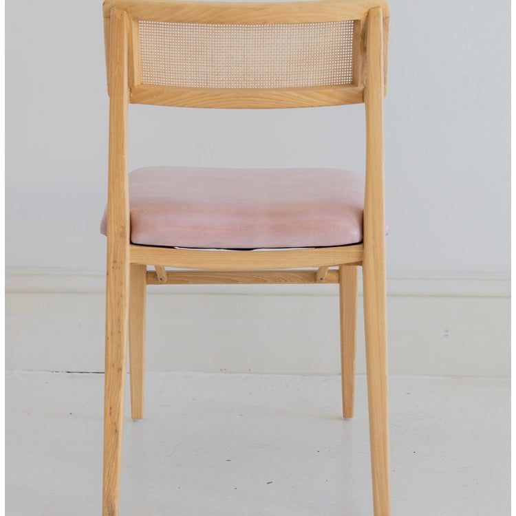 ANYA TEAK RATTAN & LEATHER DINING CHAIR-NATURAL
