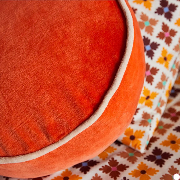 CASTILO ROUND VELVET CUSHION - APEROL
