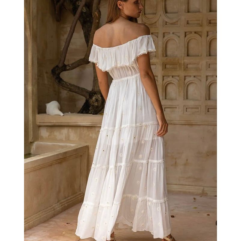 MISS JUNE KATE LONG DRESS - OFF WHITE-