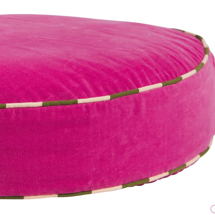 ETIENNE VELVET FLOOR CUSHION - BOUGAINVILLEA
