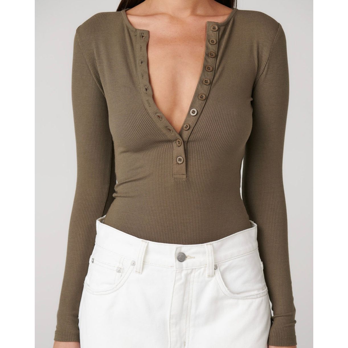 BAYSE BRAND-LARA BODYSUIT - KHAKI
