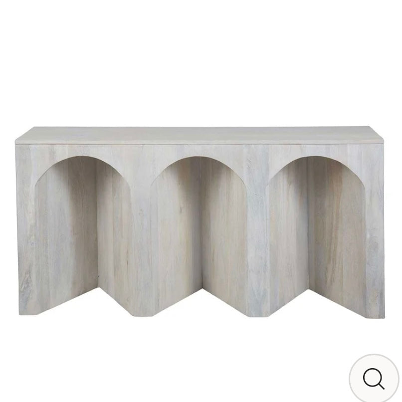 ARCHIE WOOD CONSOLE TABLE WHITE LIME WASH
