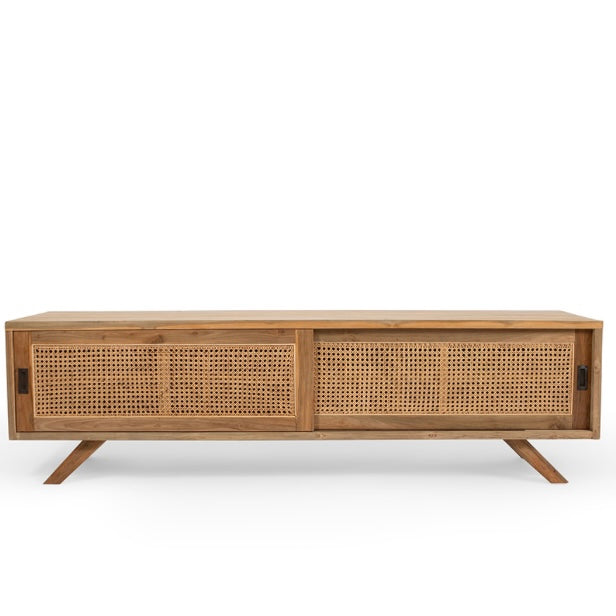 Teak & Rattan Entertainment Unit