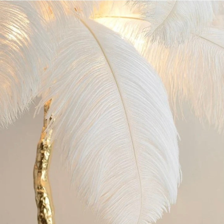 BURLESQUE FEATHERED FLOOR LAMP -SNOW WHITE-SOLD OUT -PRE ORDER