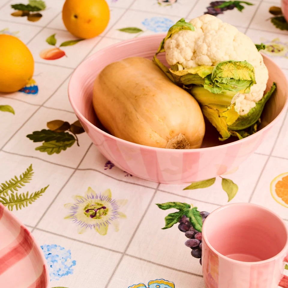 PINK STRIPE SALAD BOWL