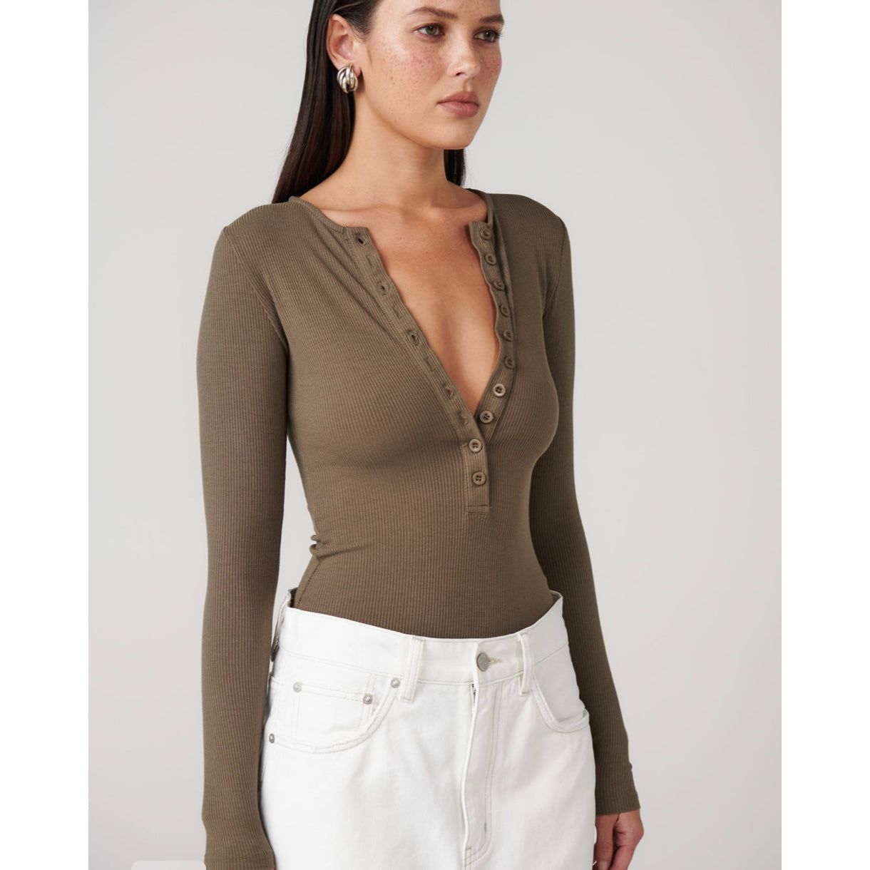 BAYSE BRAND-LARA BODYSUIT - KHAKI