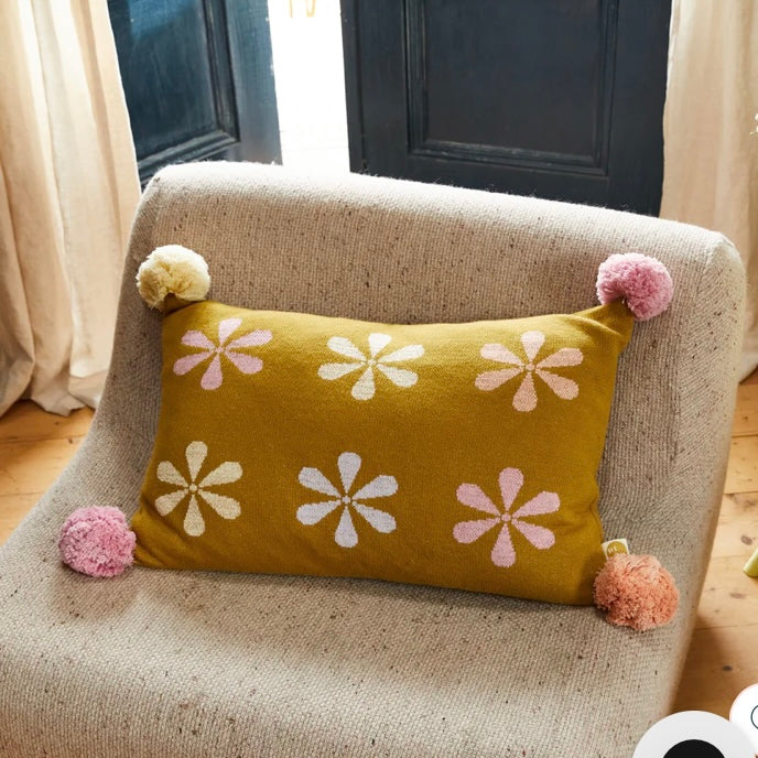 BATLEY FLOWER CUSHION-SAGE & CLARE