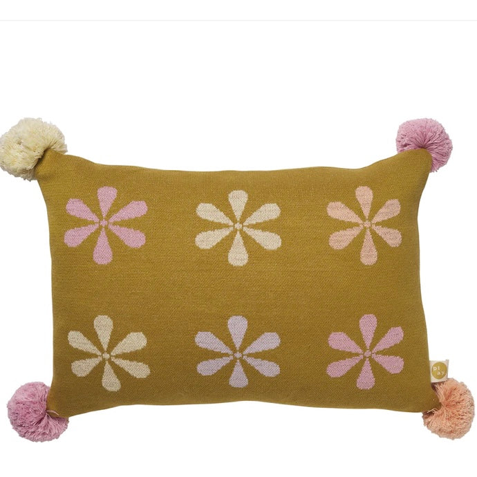 BATLEY FLOWER CUSHION-SAGE & CLARE