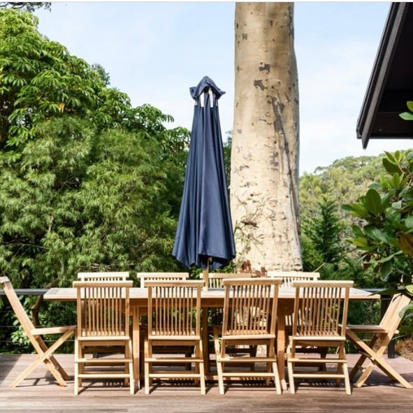 Solid Outdoor Teak 10 Piece Setting-PRE ORDER MID NOVEMBER