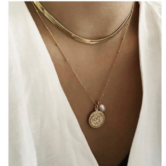 Misuzi Dylan Herringbone Chain - Gold