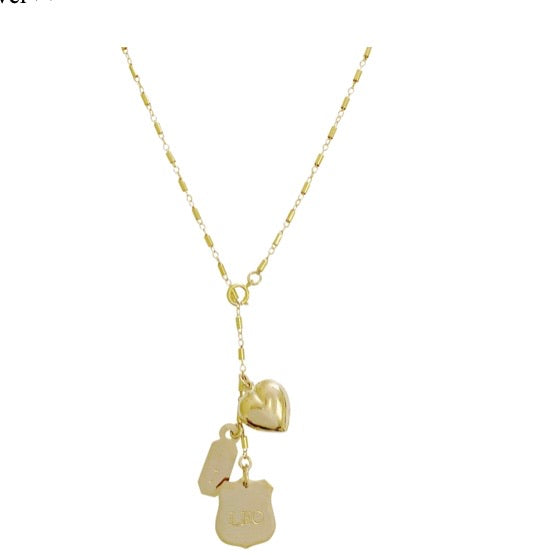Misuzi Leon Crest Lariat Necklace - Gold