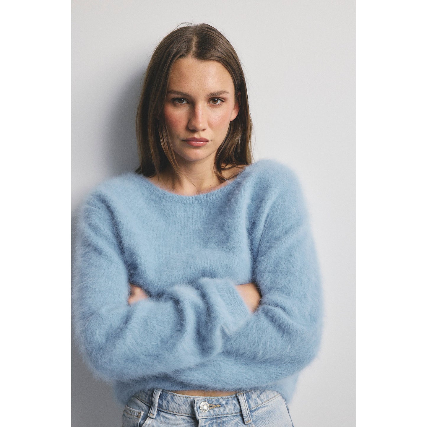 Stella Cashmere Boat Neck-Sky