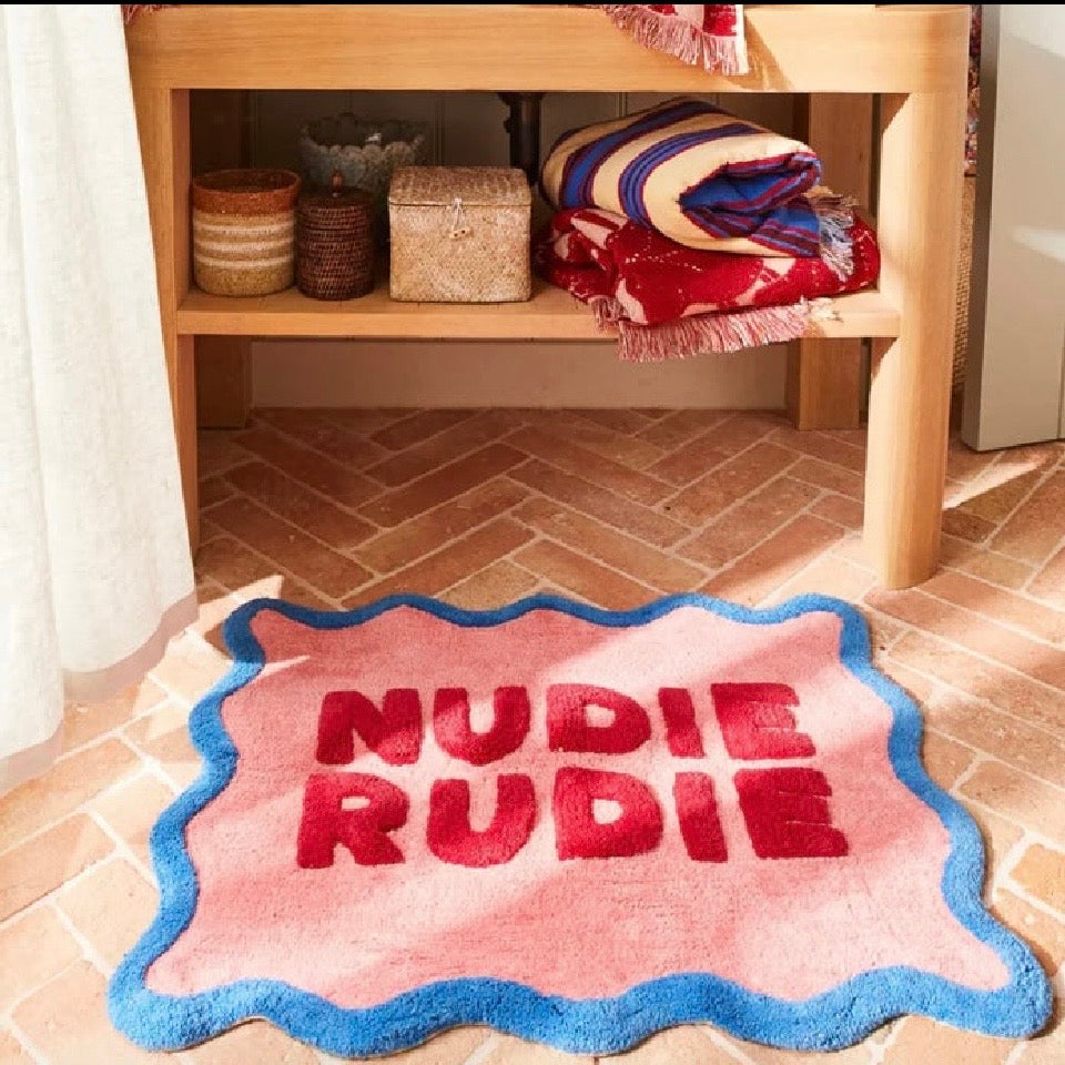 Amalie Nudie Bath Mat-Hibiscus-Sage & Clare