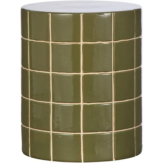 Luca Side Table-Olive & Off White