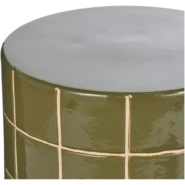 Luca Side Table-Olive & Off White
