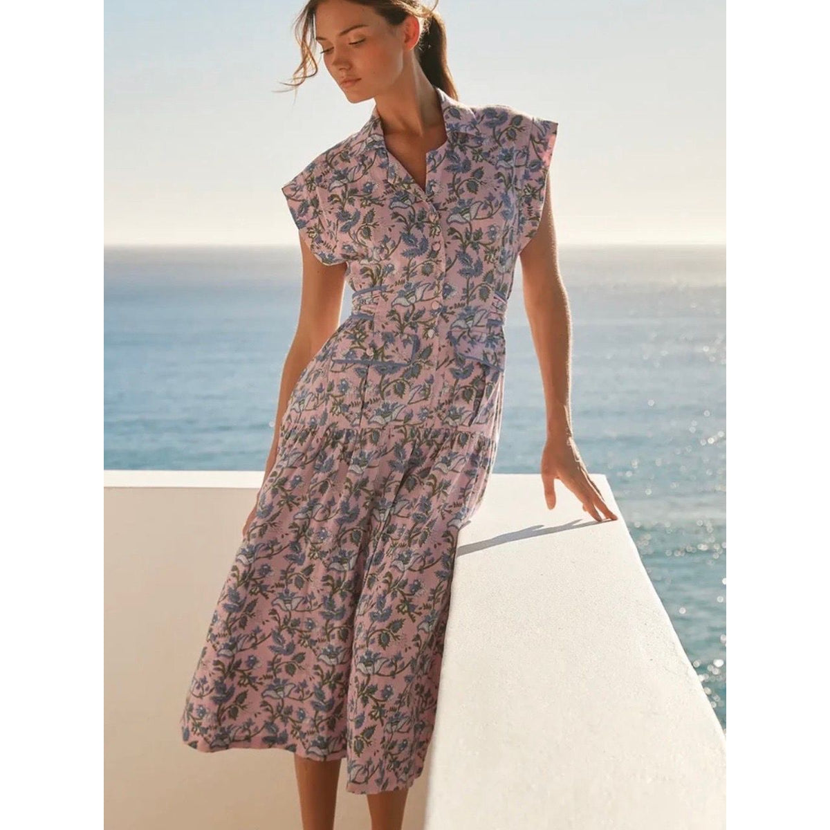 Miss June Bruna Midi Dress-Pink
