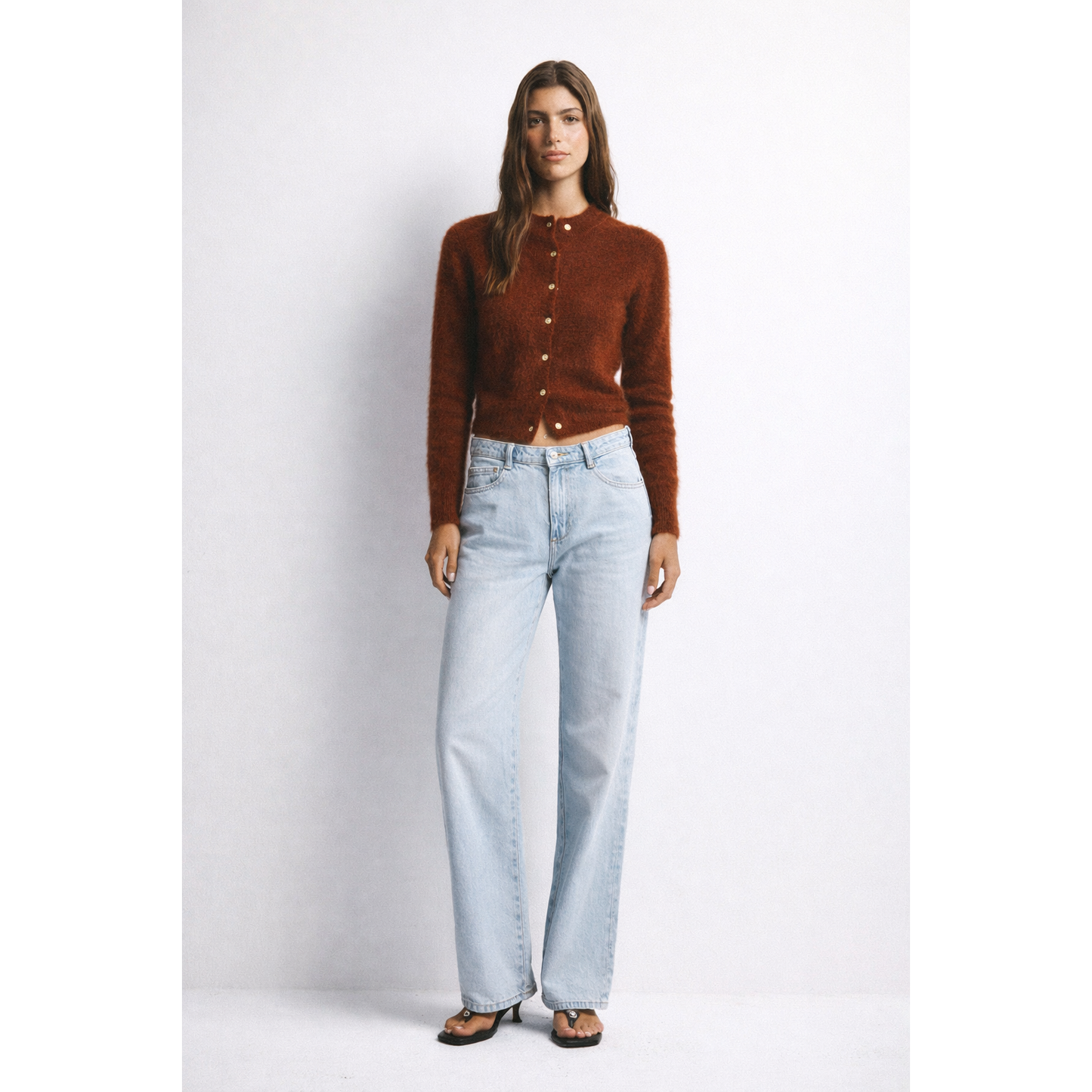 Bella Button Up Cardigan-Chocolate