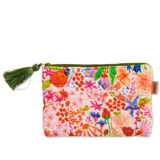 MEANDERING MEADOW VELVET COSMETICS PURSE