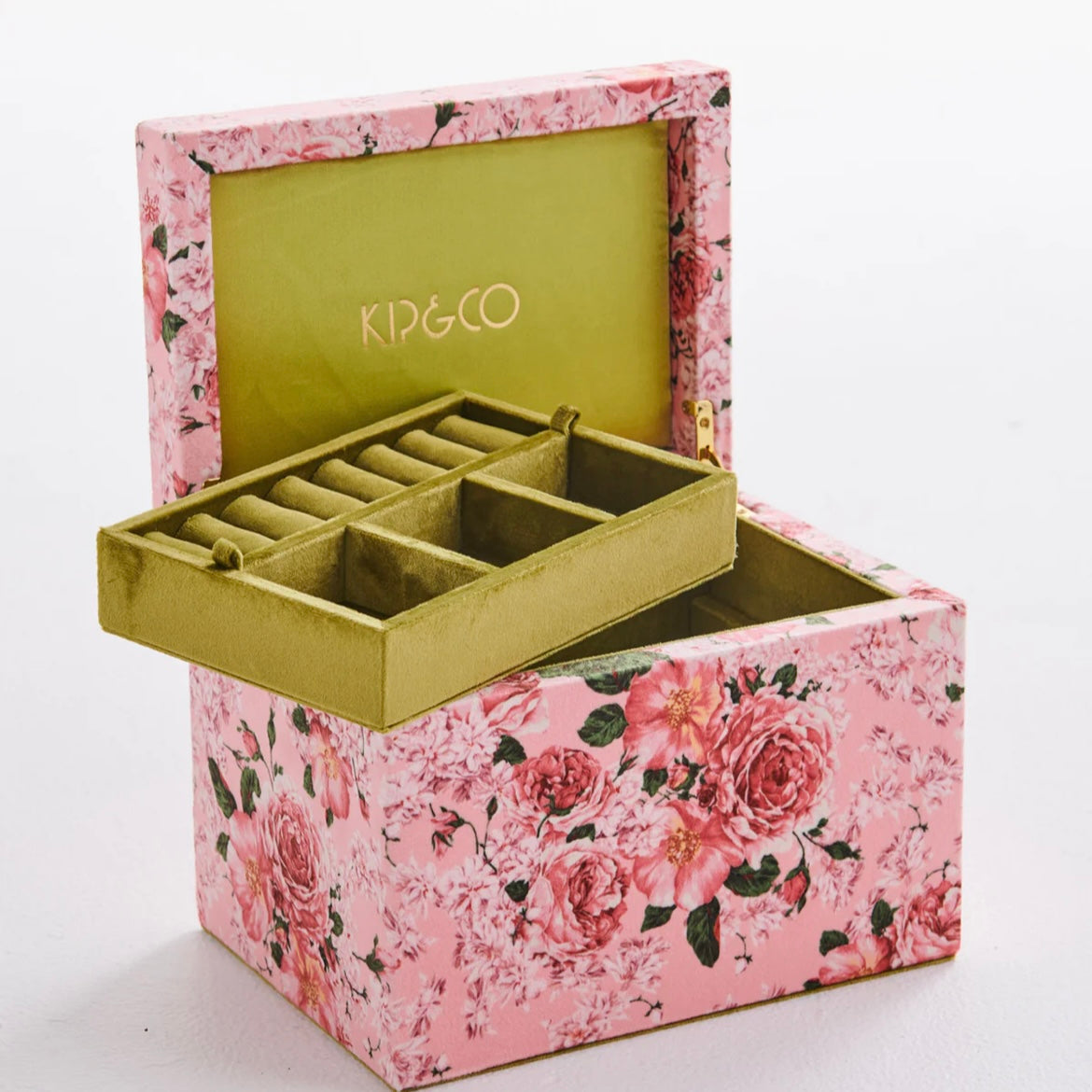 ROSE GARDEN VELVET JEWELLERY BOX LARGE