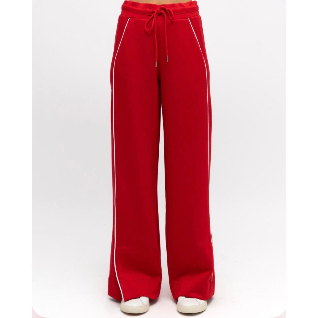 Ruby Trackpant - Blood Red & White Stripe