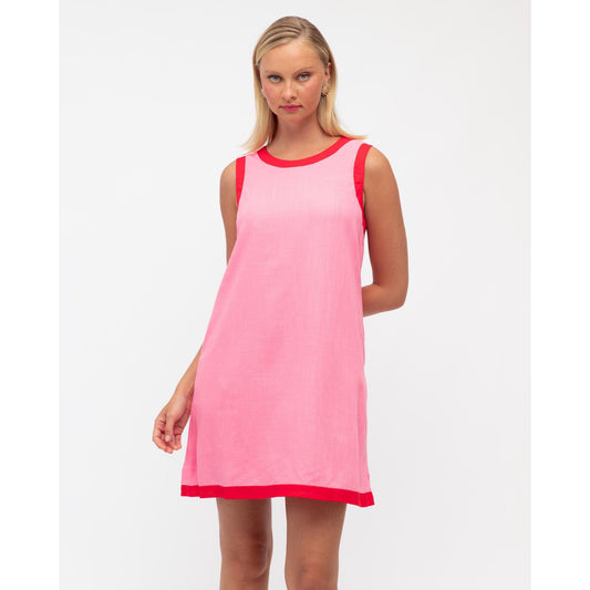 Jude Shift Dress-Pink/Cherry