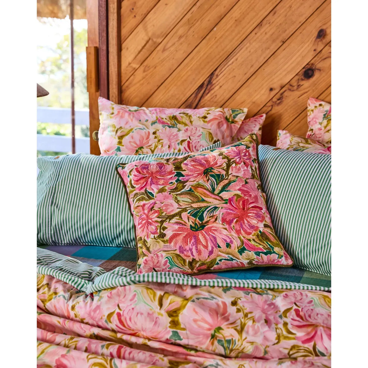 WARM FLORAL BREEZE EMBROIDERED CUSHION