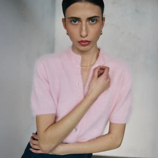 CLAUDIA CROP CARDIGAN-ROSEWATER