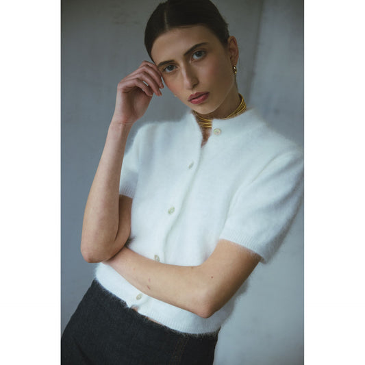 CLAUDIA CROP CARDIGAN-SNOW