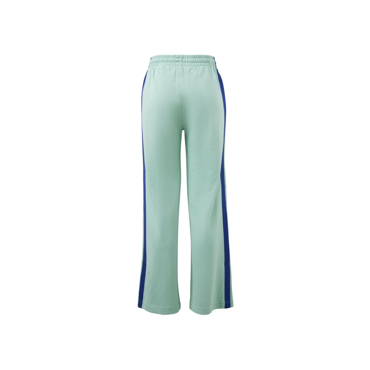 Gigi Wide Leg Terry Trackpant-Seafoam/ Polo Blue Side Stripe