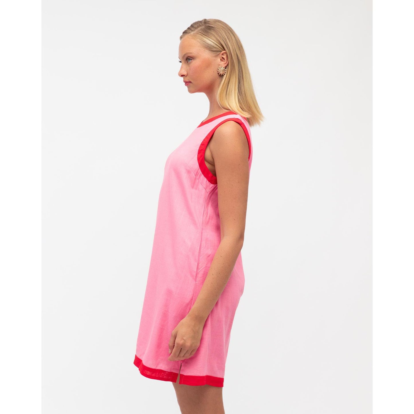 Jude Shift Dress-Pink/Cherry