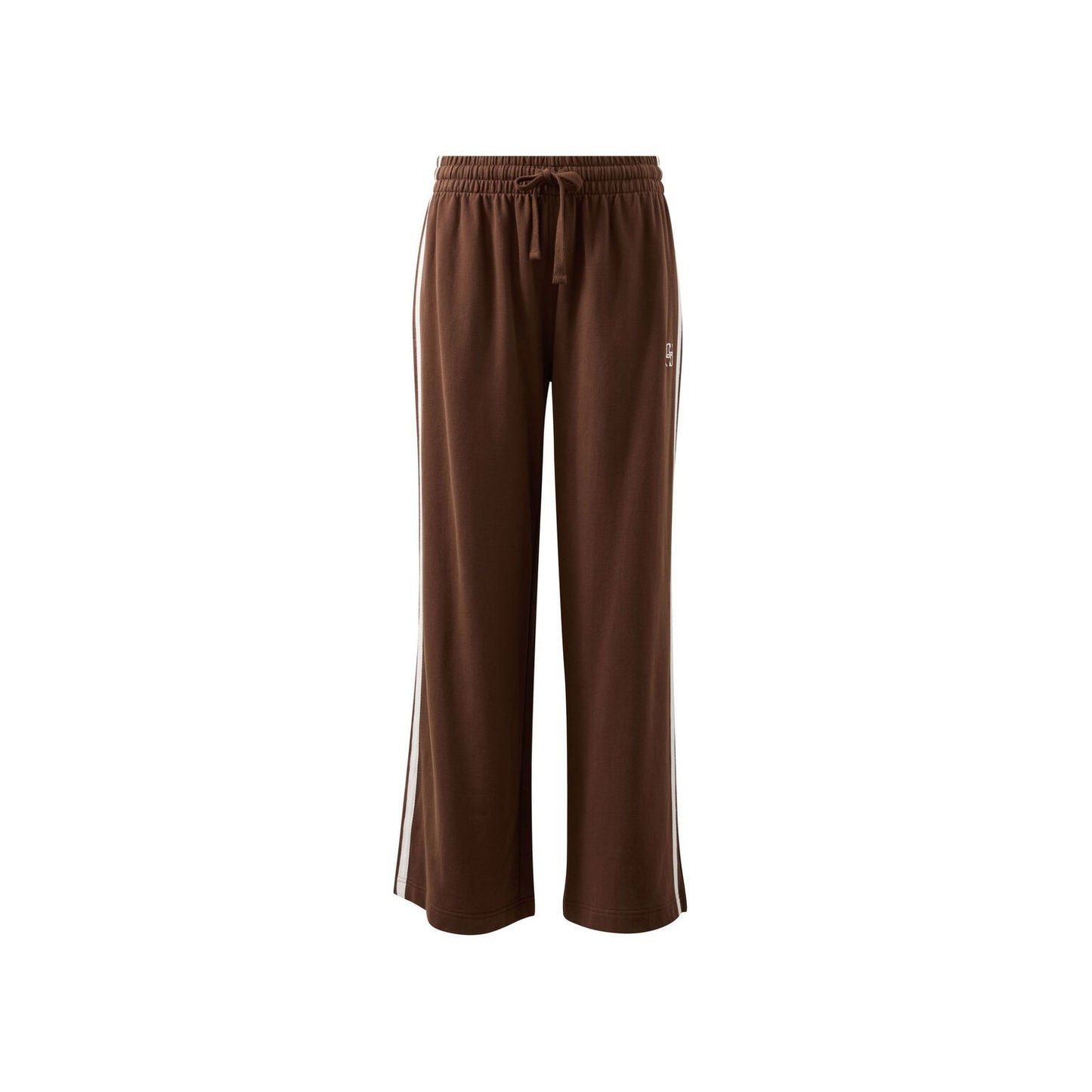 Gigi Wide Leg Terry Trackpant - Chocolate