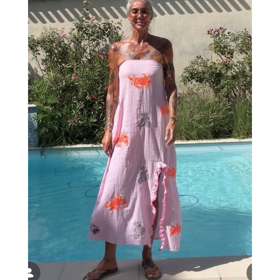 Maxi Rosa Crab Dress-Pink