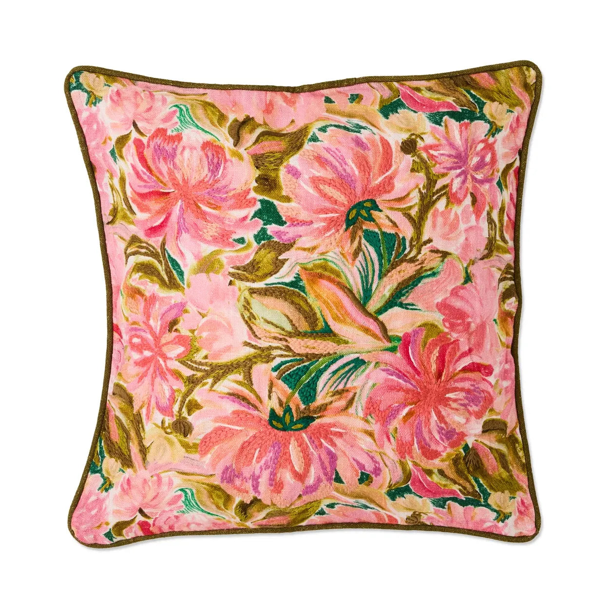 WARM FLORAL BREEZE EMBROIDERED CUSHION