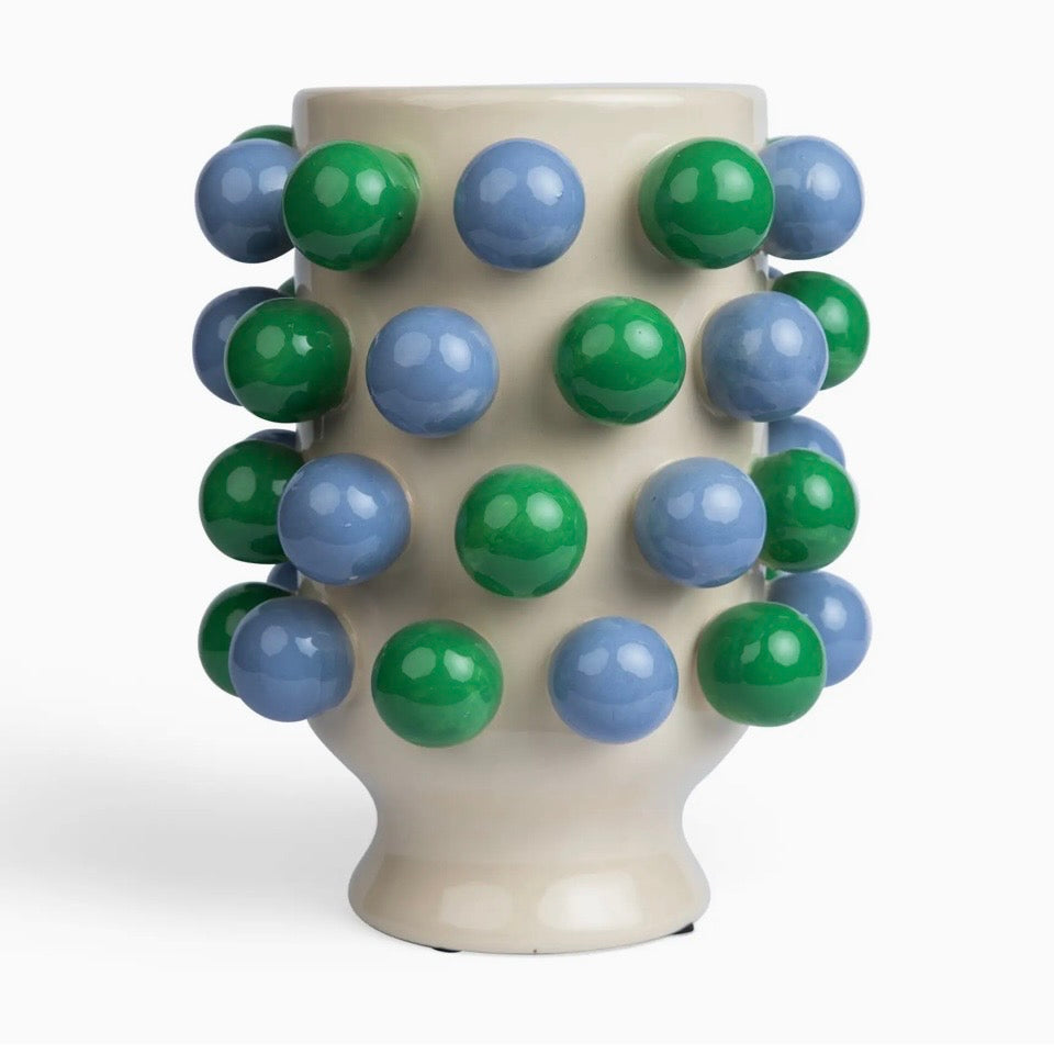 Bubble Ceramic Vase | Green & Blue