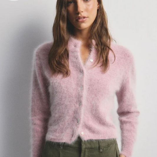 Bella Button Up Cardigan-Petal Cloud