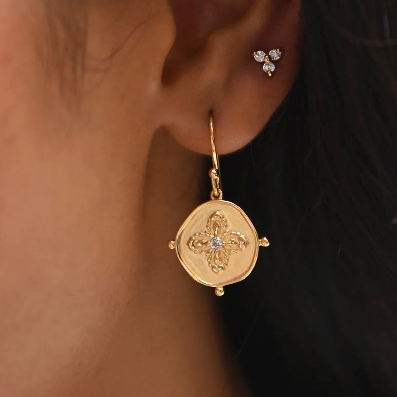 Sahara Small Earrings in 18 KT Yellow Gold Plate