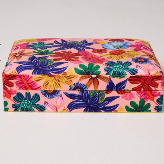 Wild Flowers In Bloom Velvet Jewellery Box Small-Kip & Co