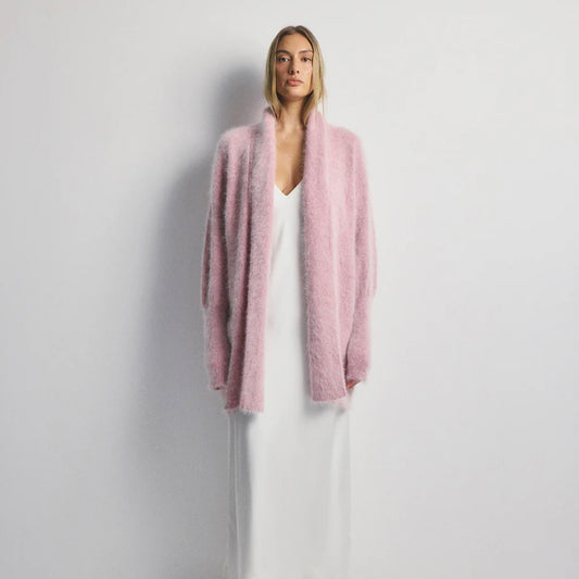 World Of Nomads-Sophia Cashmere Cardigan -Petal Cloud