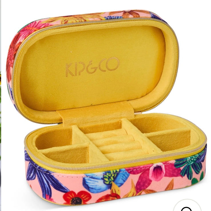 Wild Flowers In Bloom Travel Velvet Jewellery Box -Kip & Co