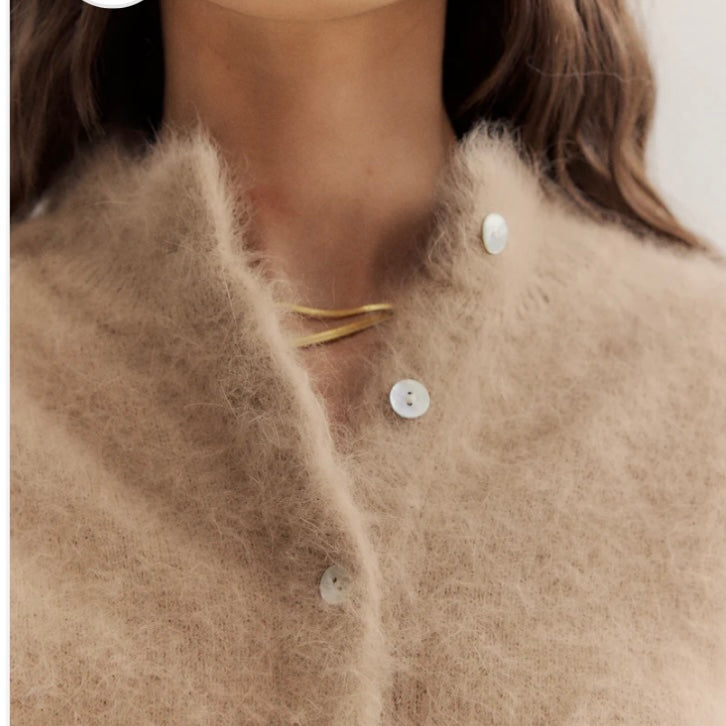 Bella Button up Cardigan - Latte