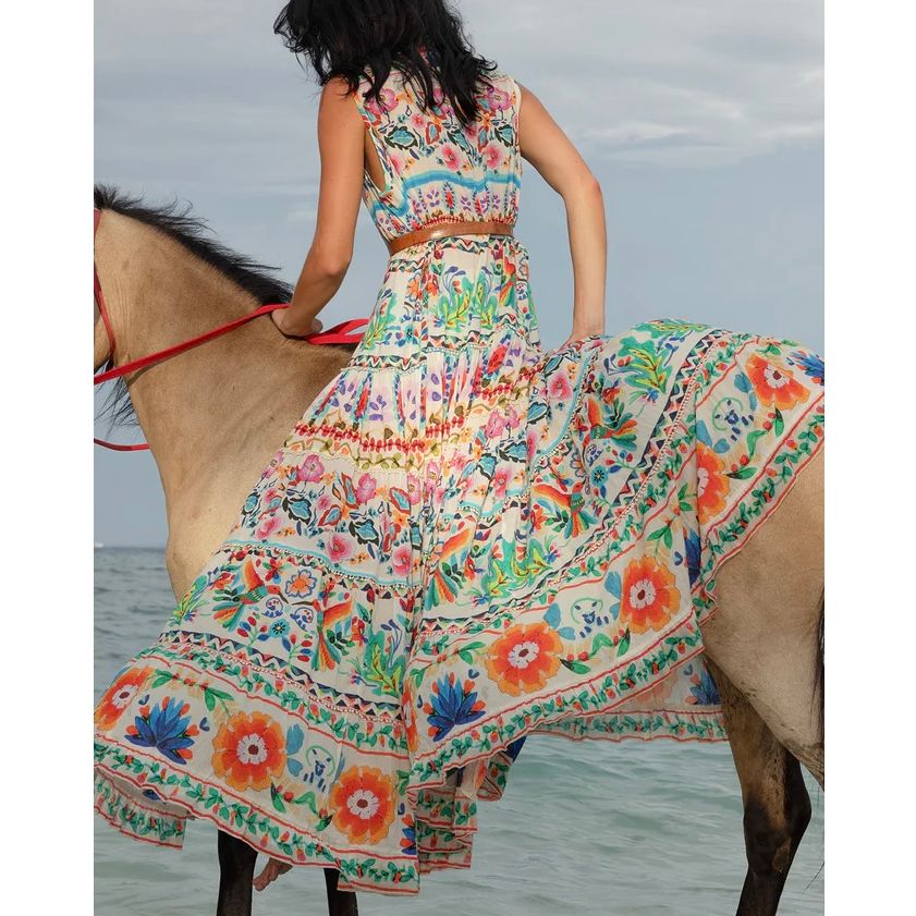 Miss June Paris Neela Dress -White/Multi- SOLD OUT -PRE ORDER