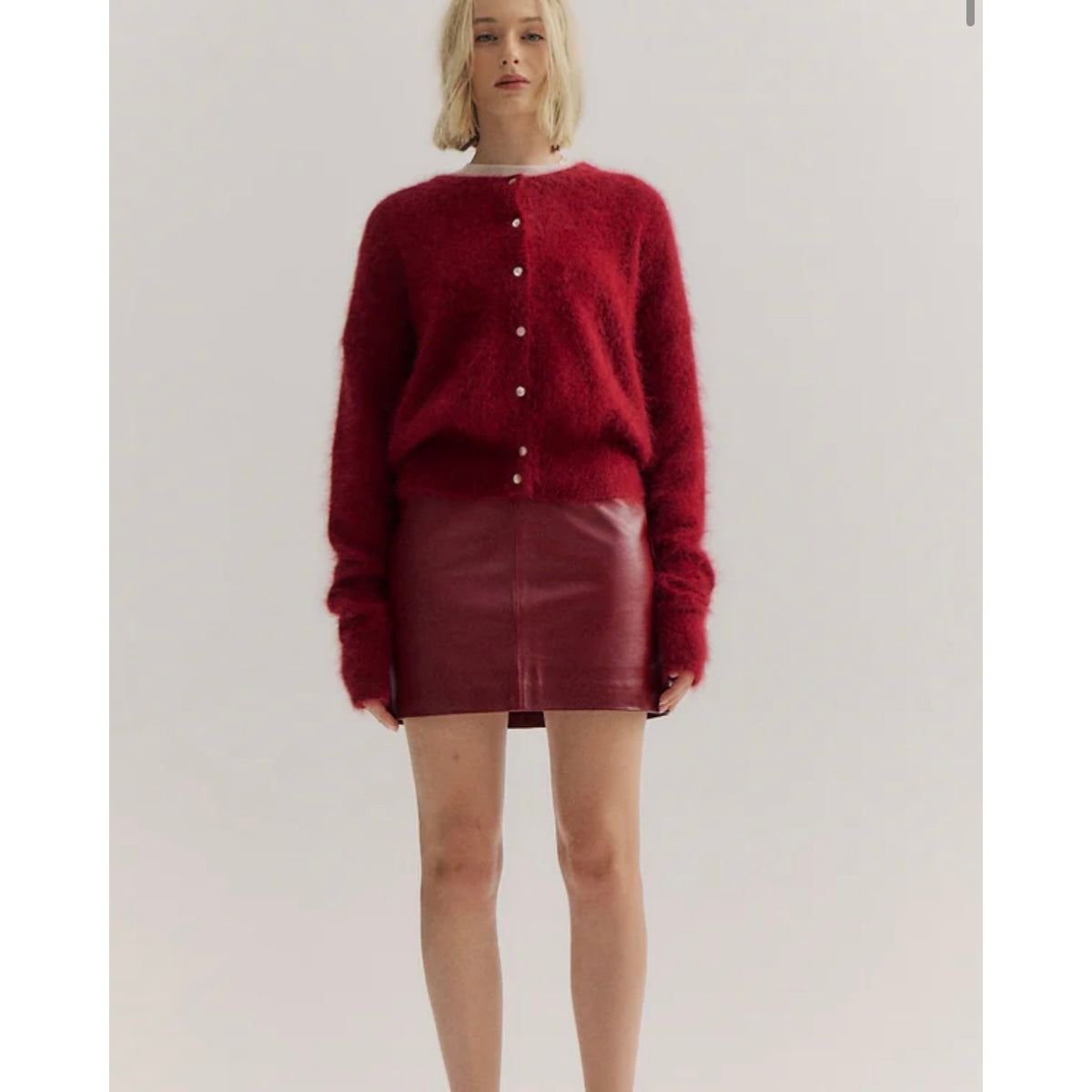 FRANKIE CREW CASHMERE CARDIGAN-MERLOT
